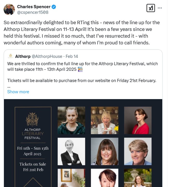 Princess Dianas Brother publishes the great announcement on Valentine's Day