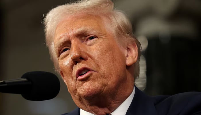 US President Donald Trump addresses a joint congressional meeting at the US Capitol on March 4, 2025 in Washington, DC. - Reuters