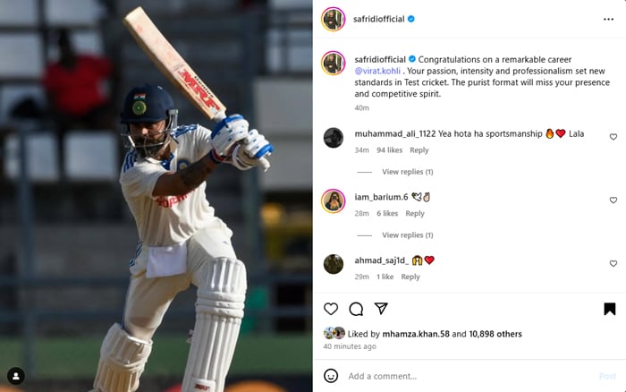 Shahid Afridi responds to Virat Kohlis -Pension