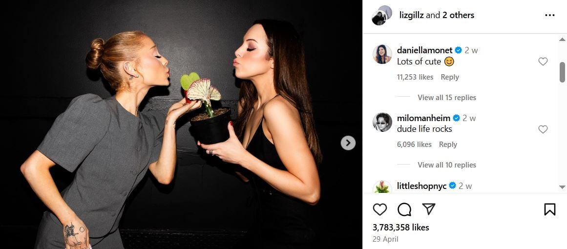 Ariana Grande, Liz Gillies serves praise from Milo Manheim