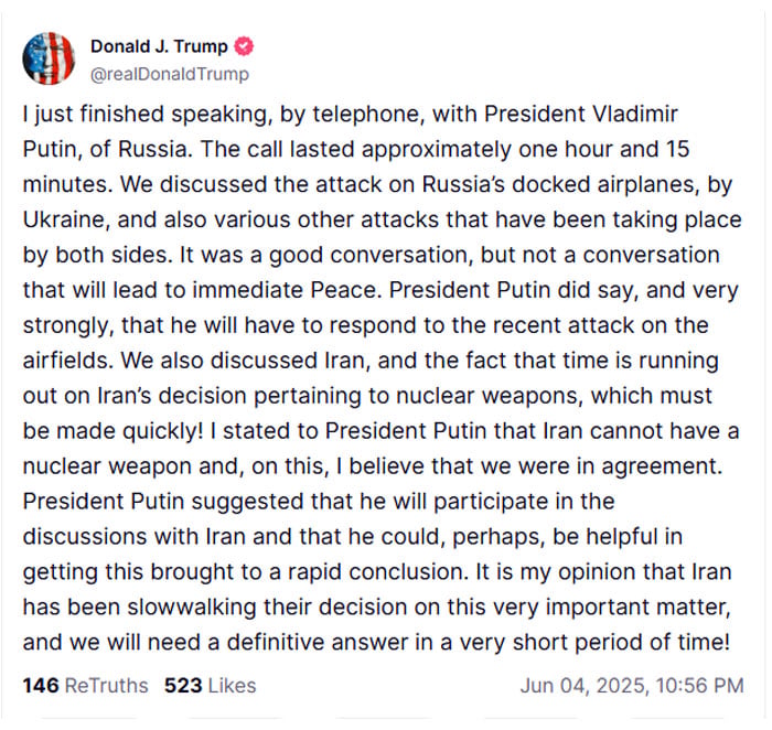 Russia will respond to Ukraine -Drone attack, Putin Trump says