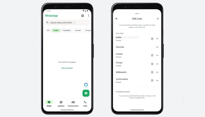 This screen shows the upcoming WhatsApp feature. - Wabetainfo