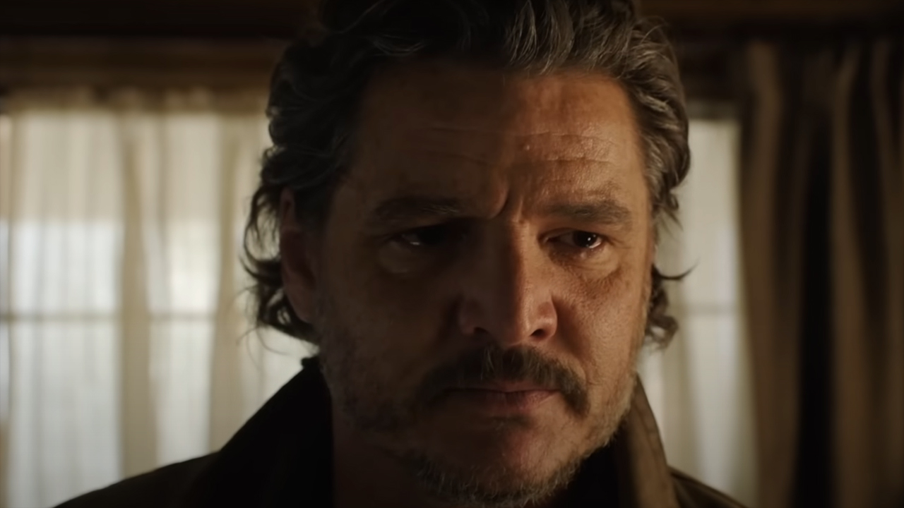 A close up of Pedro Pascal's Joel in the last of us season 2