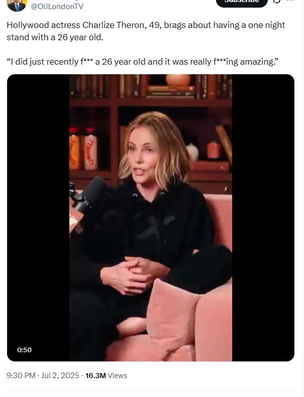 Charlize Theron is facing the setback over viral video