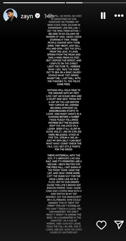 Zayn Malik calls a direction in explosive rap