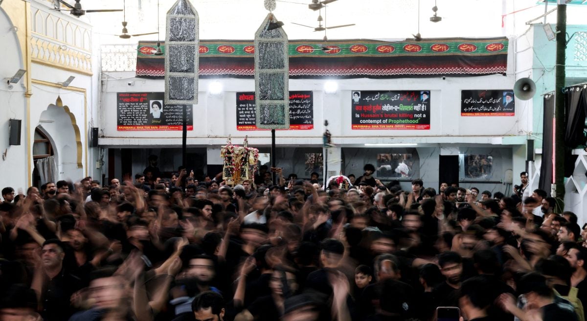 Mourning is gathered at a mosque under the memorial of Ashura in New Delhi, India, July 6, 2025. - Reuters