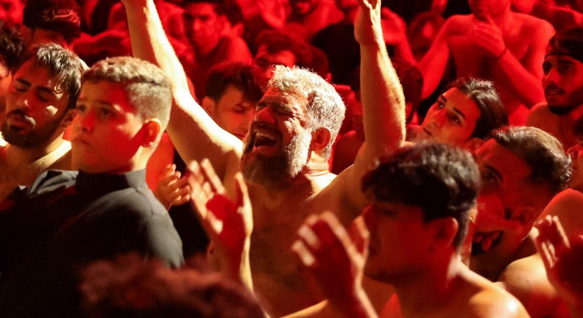 Mournful beating their chests under a religious ritual marking Ashura in Baghdad, Iraq, July 6, 2025. - Reuters