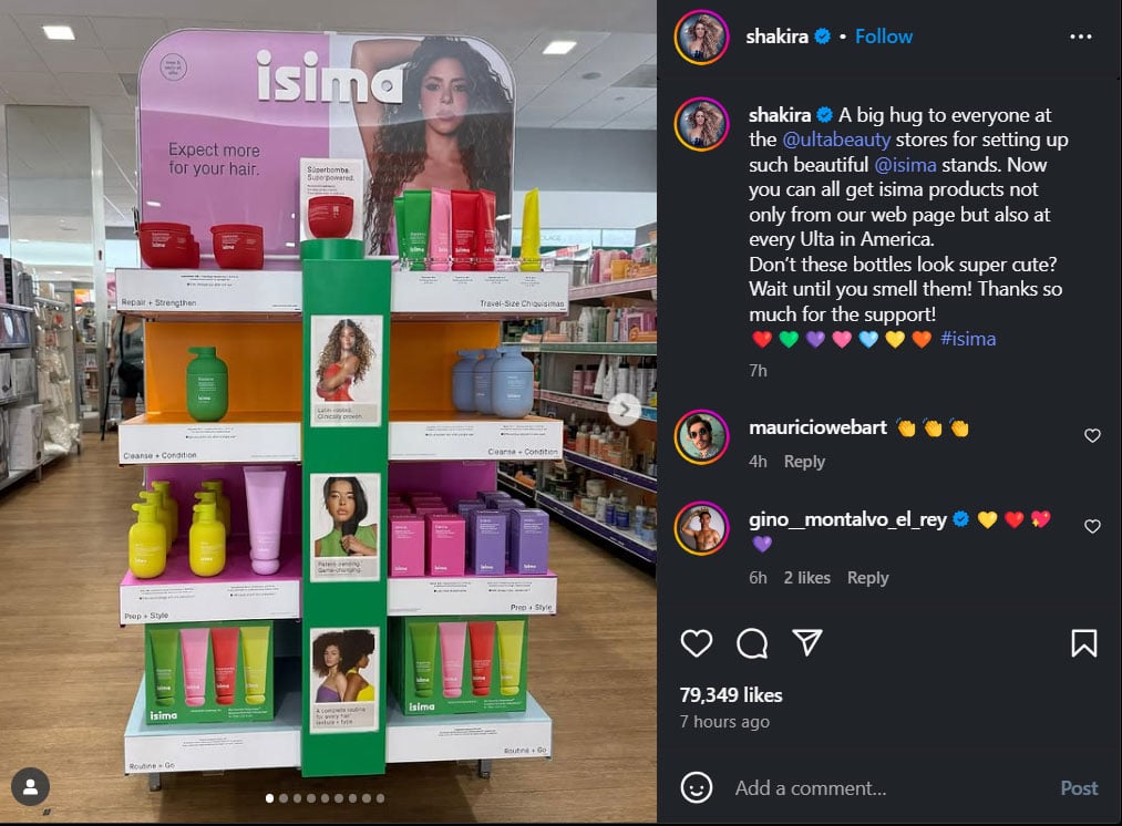 Shakira ravets about her hair care mark on the internet