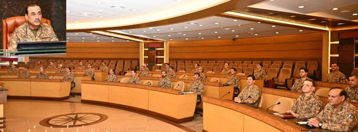 Field Marshal Syed Asim Munir, chief of staff, is chairman of the 271. Corps Commanders' Conference (CCC) at General Headquarters (GHQ) in Rawalpindi, July 10, 2025. - ISPR