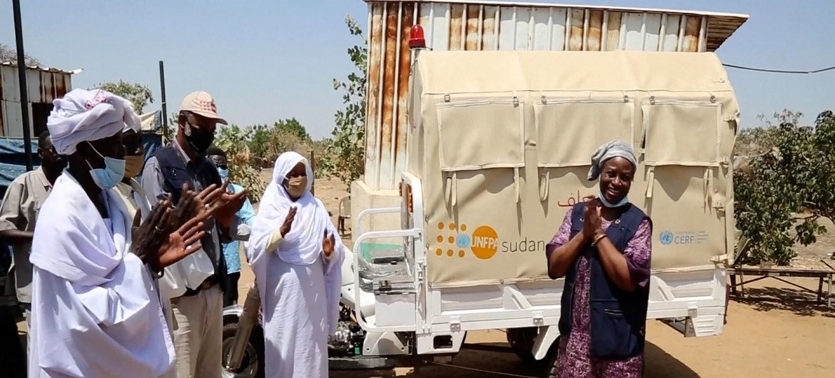 UNFPA CEO, Natalia Kanem (right), visits Sudan in March 2021.