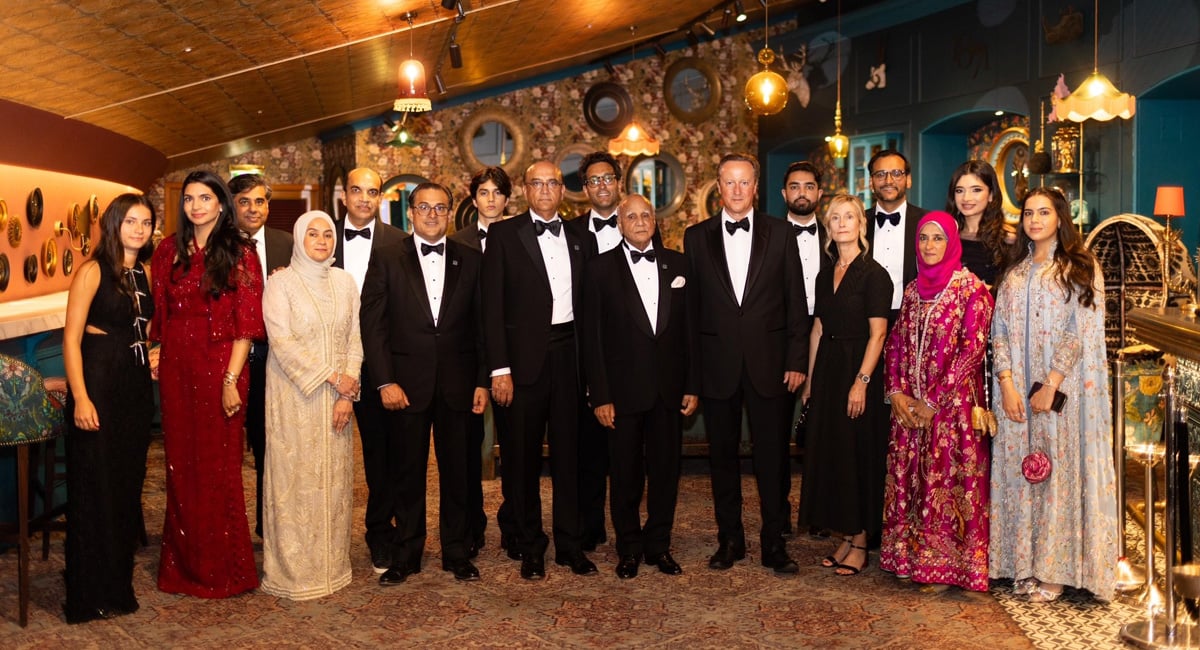 Bestway Group -founder Sir Anwar Perez OBE (Center) can be seen with his family during the celebration of the 50th anniversary of Bestway Group in Royal Albert Hall, London, Britain. - Reporter