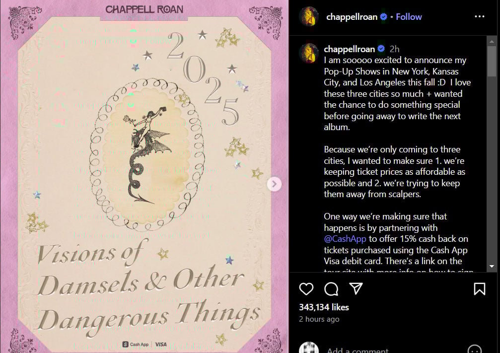 Chappell Roan announces concerts in three cities