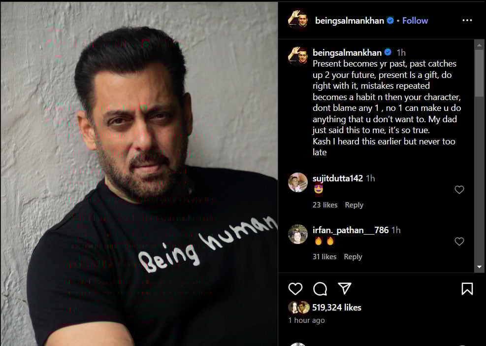 Salman Khan looks back on advice that his father gave