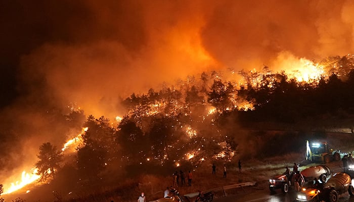 A general view of a fireplace in gursu in the northwest bursa province, Turkey, July 27, 2025. - Reuters