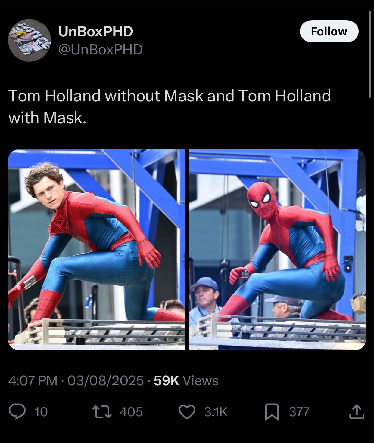 Tom Holland's Fresh Look from New Spider-Man revealed