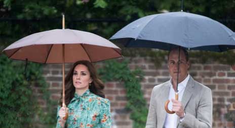 Before Meghan: How Harry stood next to William and Kate in the rain