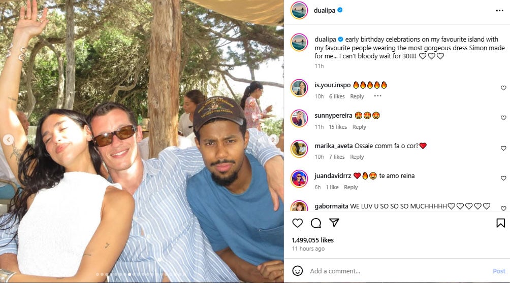 Dua Lipa Ringer in Milelpile Birthday with fiancé Callum Turner