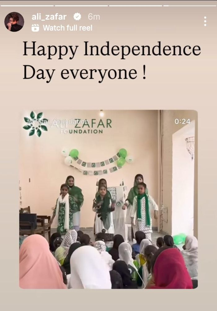 Pop singer Ali Zafar's posts on the day of independence. - Instagram/@ali_zafar