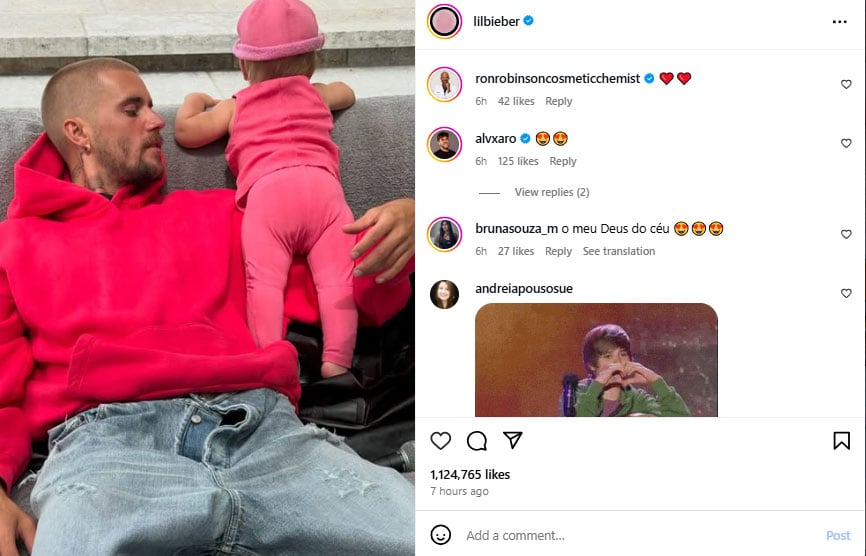 Justin Bieber melts hearts in matching clothes with son jack blues