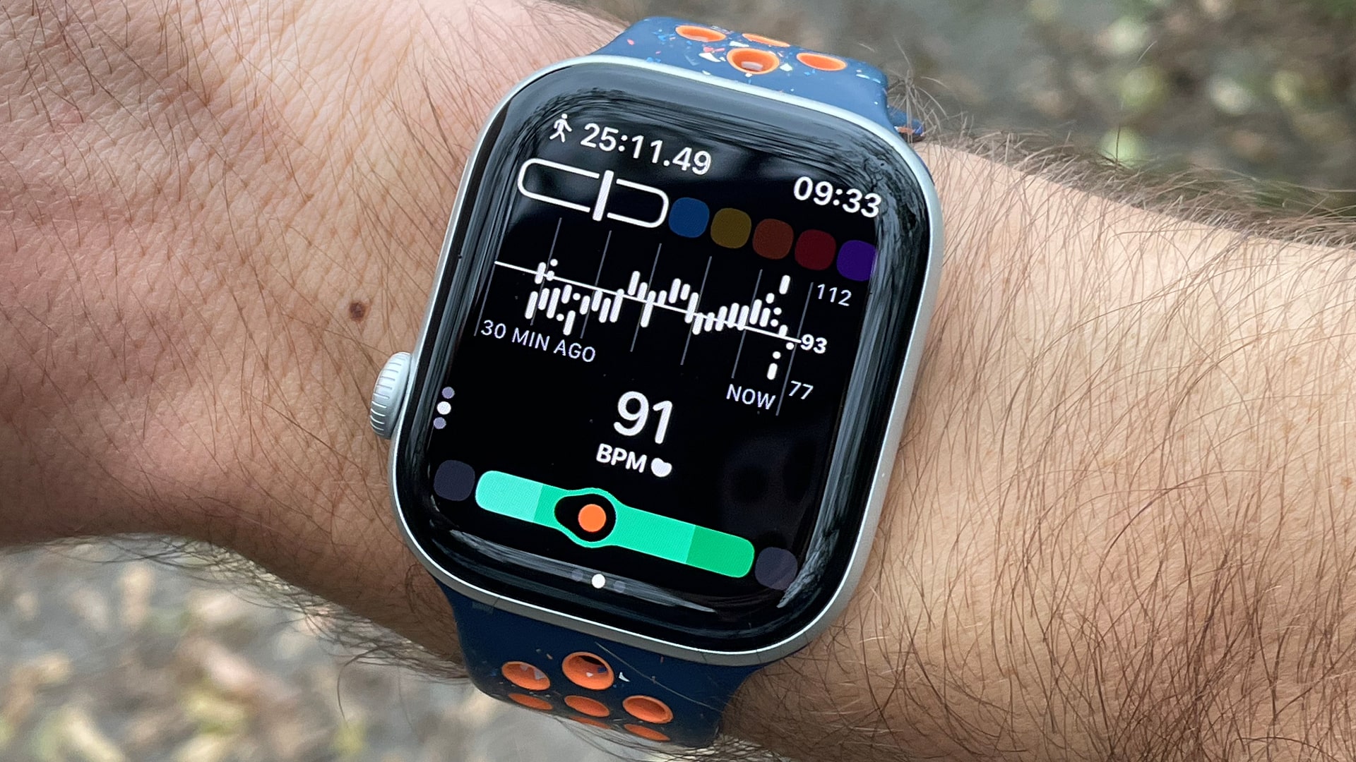 The softer strip -app running on an Apple Watch series 10.