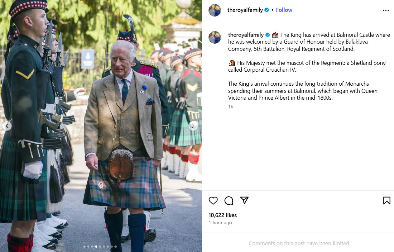 King Charles receives hot welcome at Balmoral Castle