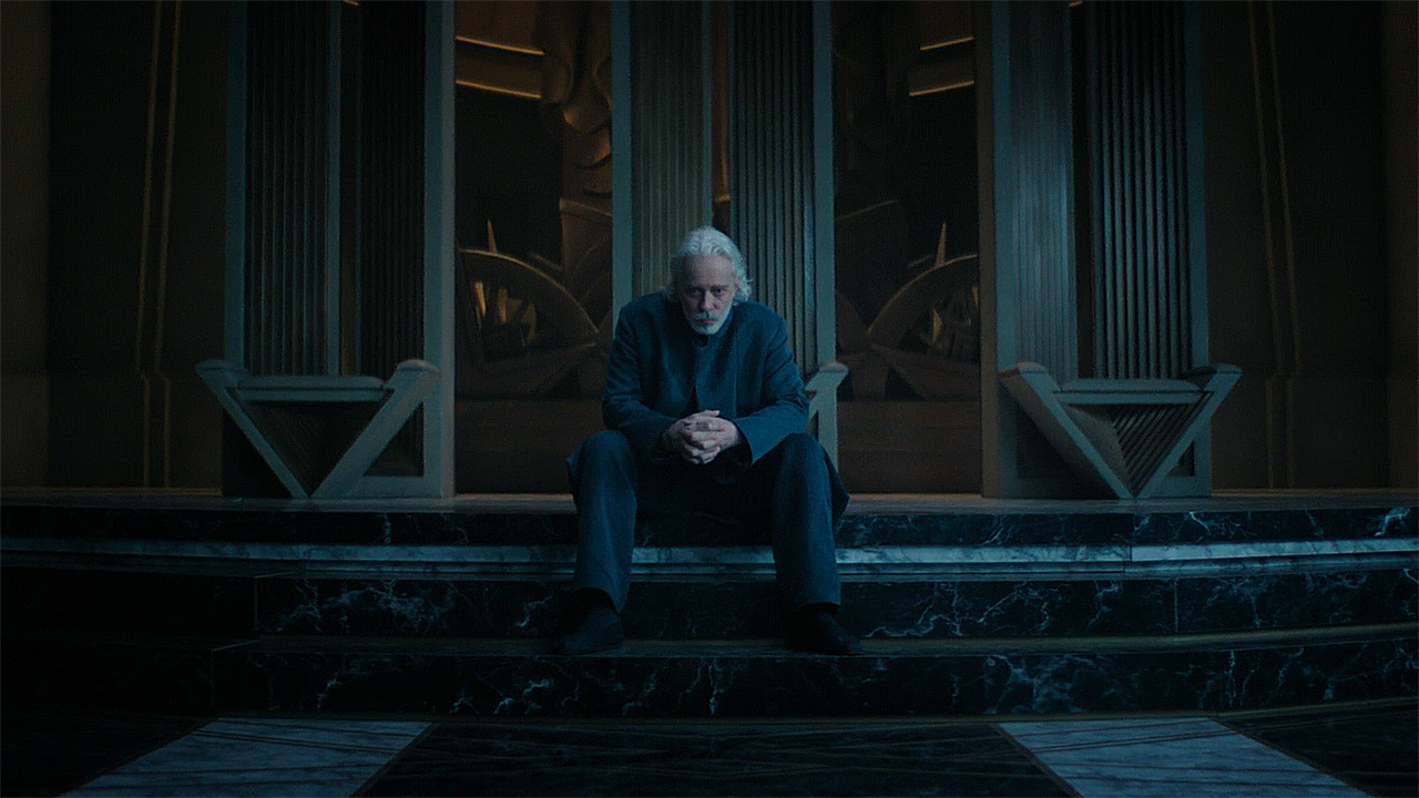 Brother Dusk sits abandoned in Empire 's throne in Foundation Season 3 Section 9