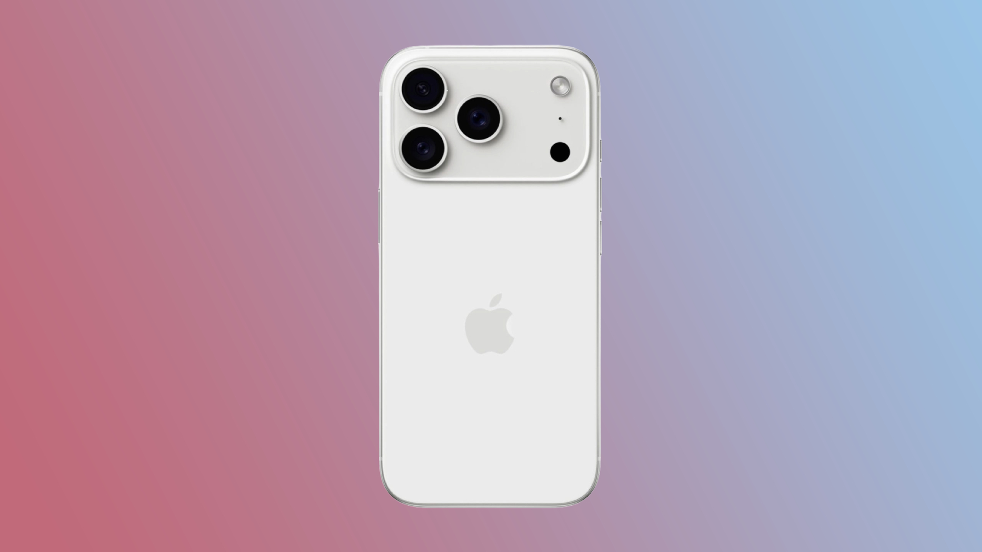 A Mock-up iPhone 17 Pro with a lowered Apple logo