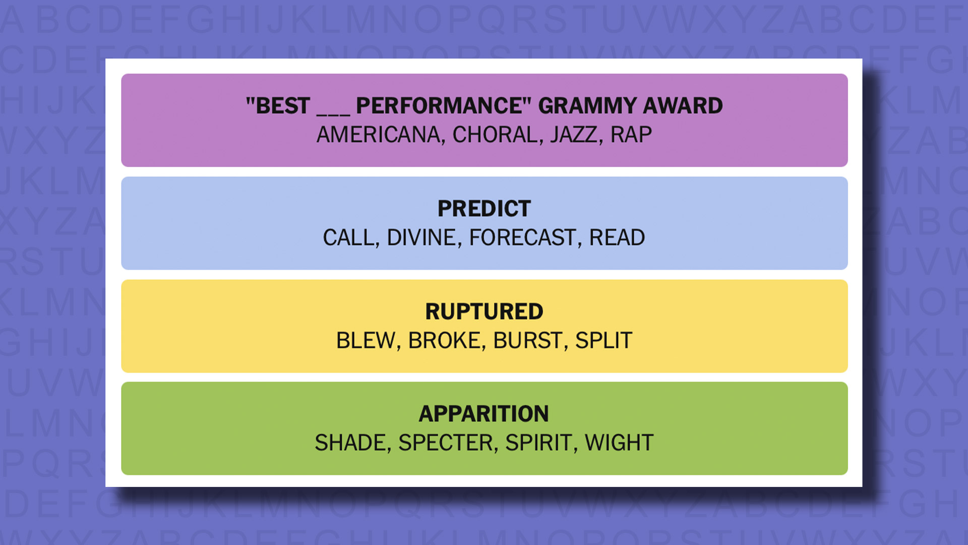 New -Connections Reply to Games 818 on a purple background