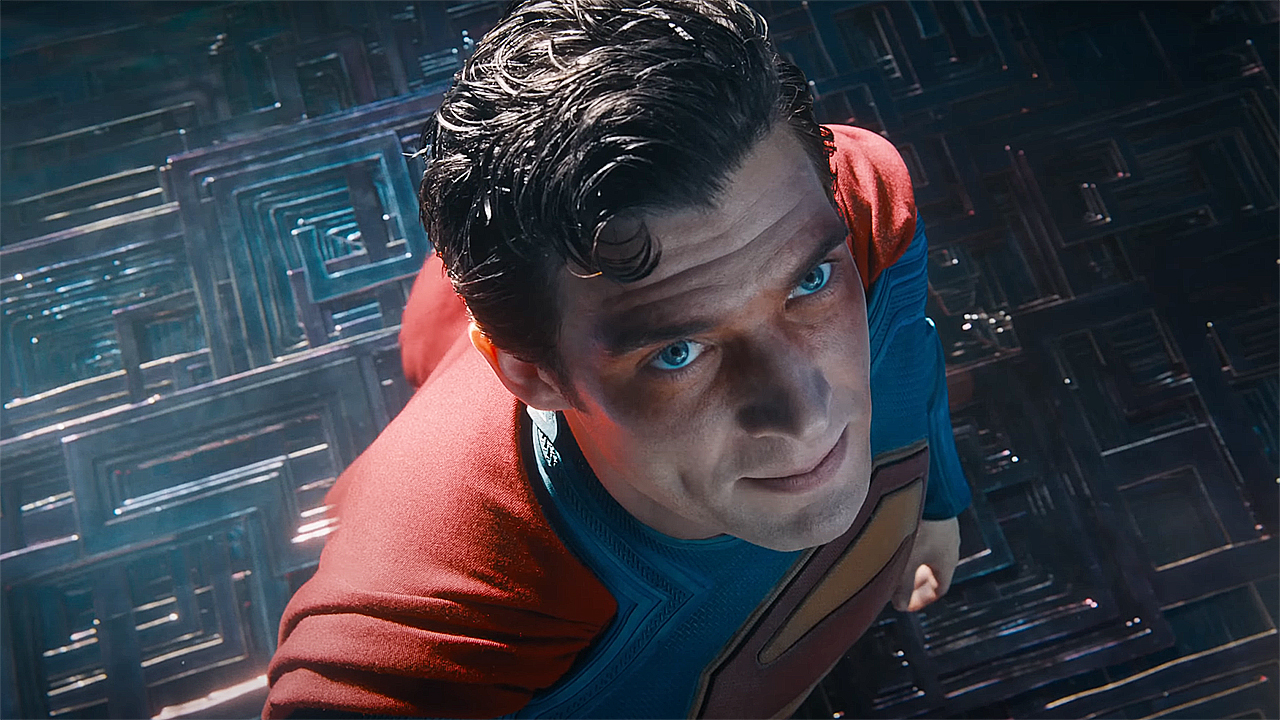 A close -up of Superman who looked up in his 2025 DCU chapter 1 movie