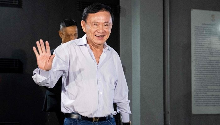 Thailand's former Prime Minister Thaksin Shinawatra leaves Pheu Thai Party -Headquarters in Bangkok on August 29, 2025. - AFP