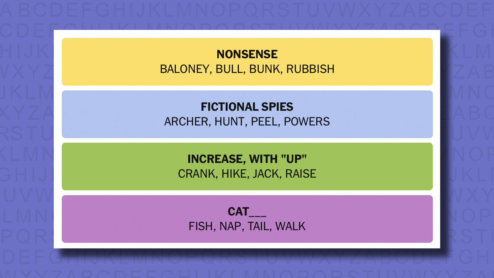 New -Connections Reply to Games 820 on a purple background