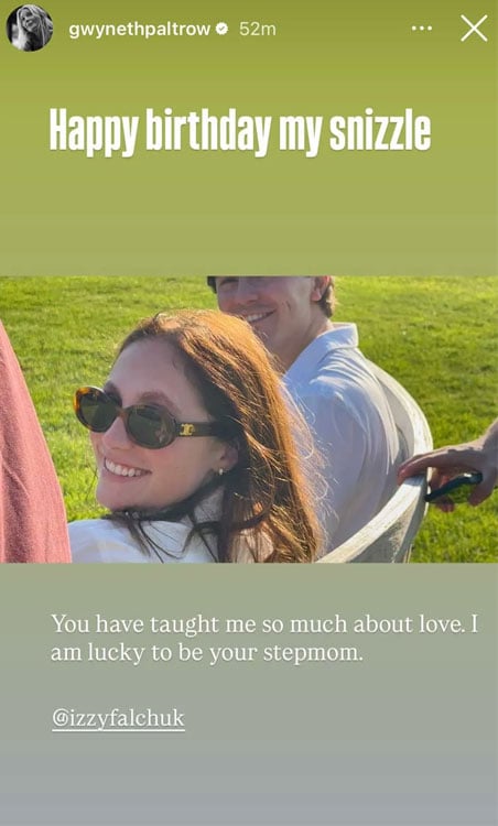 Gwyneth Paltrow reveals why she feels lucky as Izzy's Stepmor