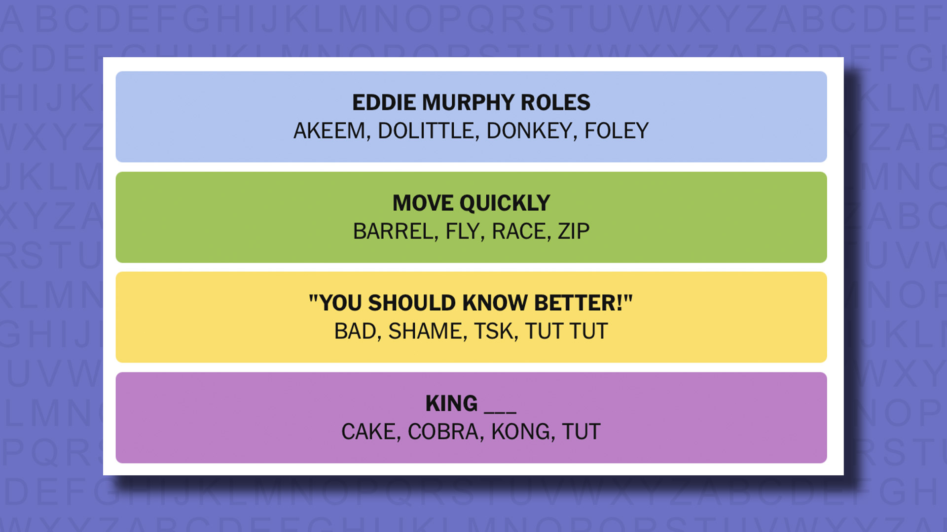 New -Connections Reply to Games 822 on a purple background