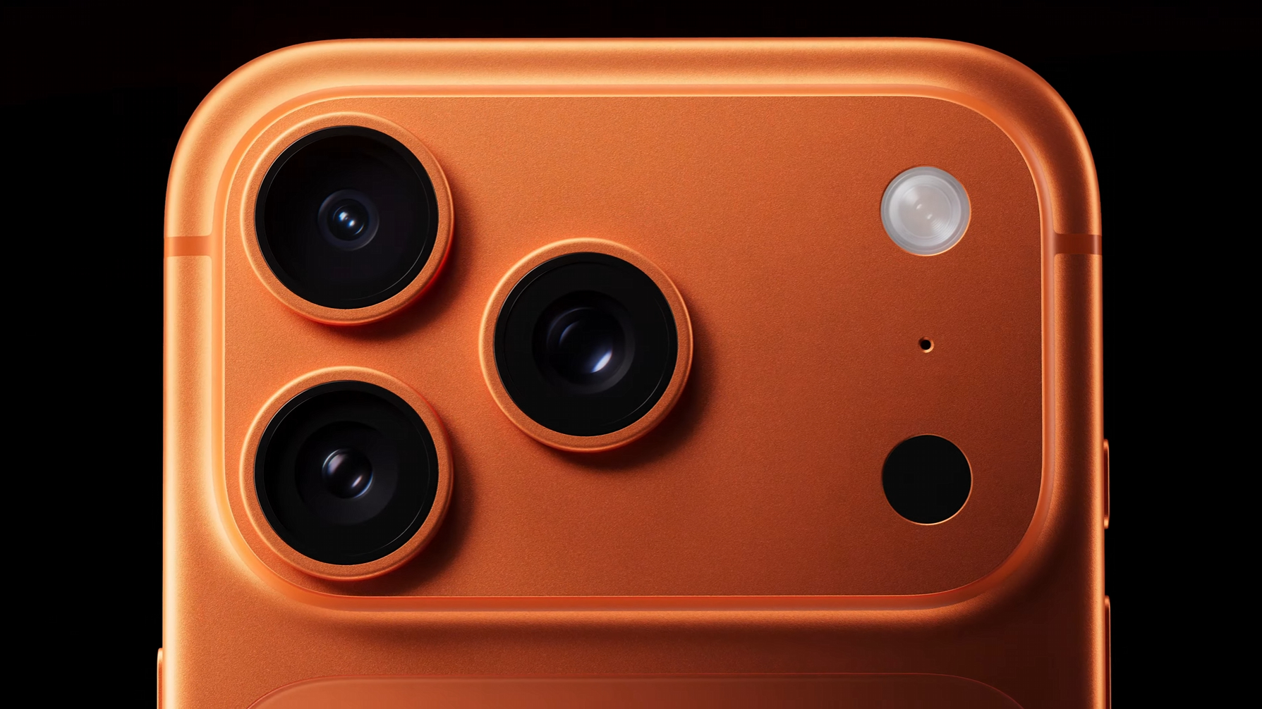 Screenshot from Apple's September 2025 -Event showing iPhone 17 Pro in Orange