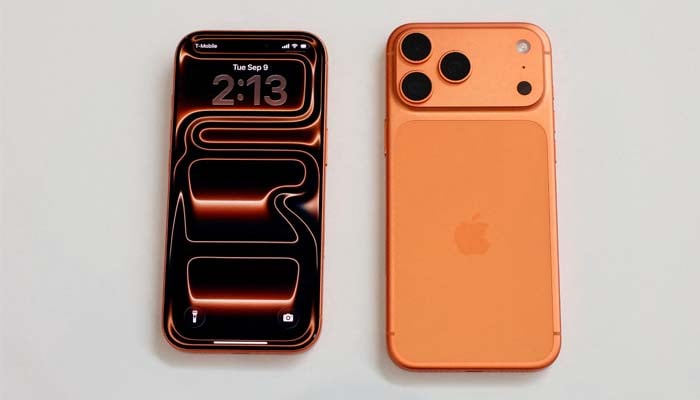 iPhones 17 Pro appears during apples -event at Steve Jobs Theater in Cupertino, California, USA, September 9, 2025. - Reuters