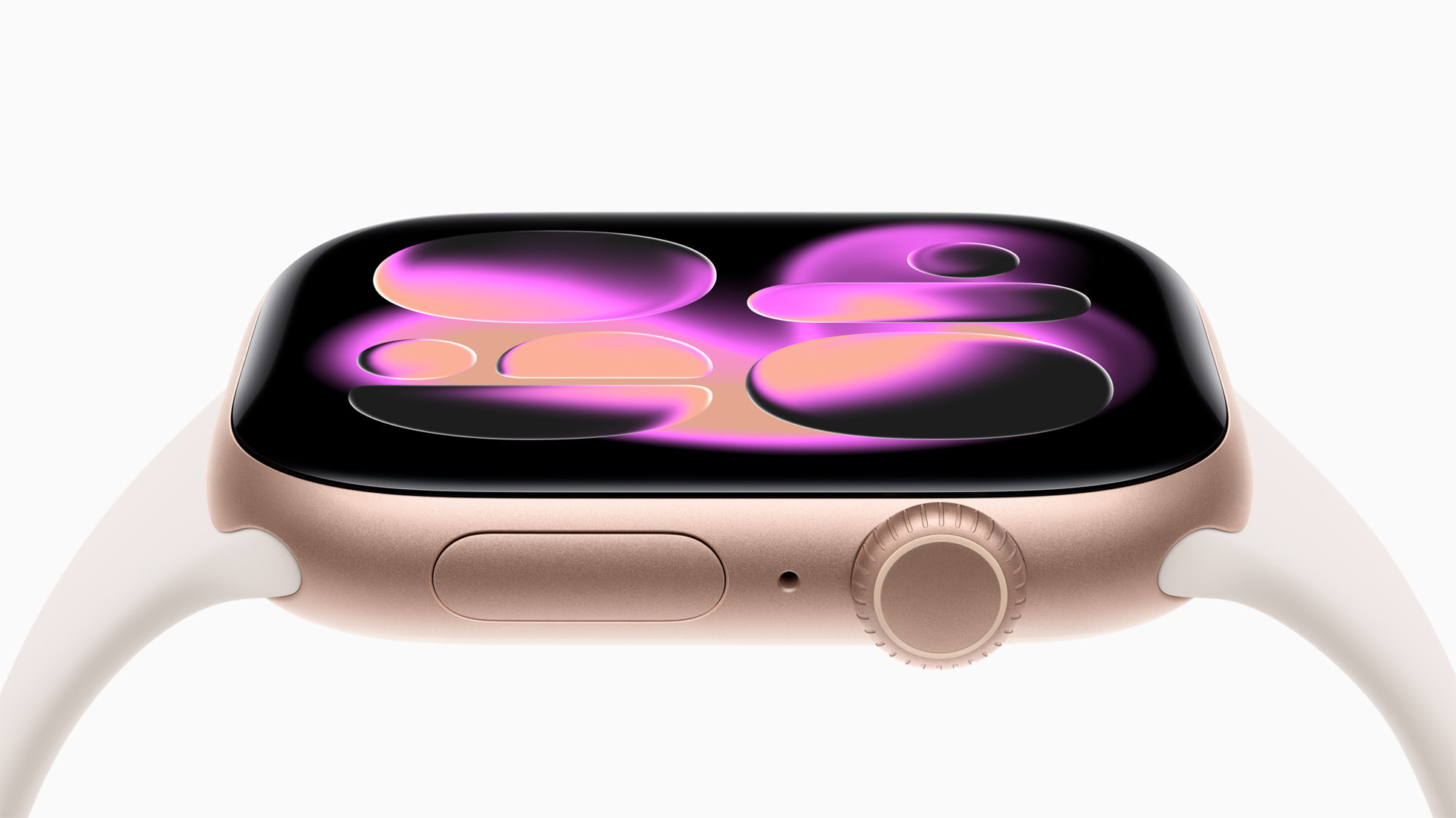 A close -up of the new floating glass design for Apple Watch
