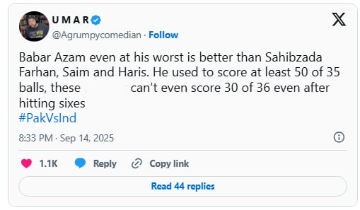 Intent not enough - Pakistani fans furious after the Asia Cup tab against India