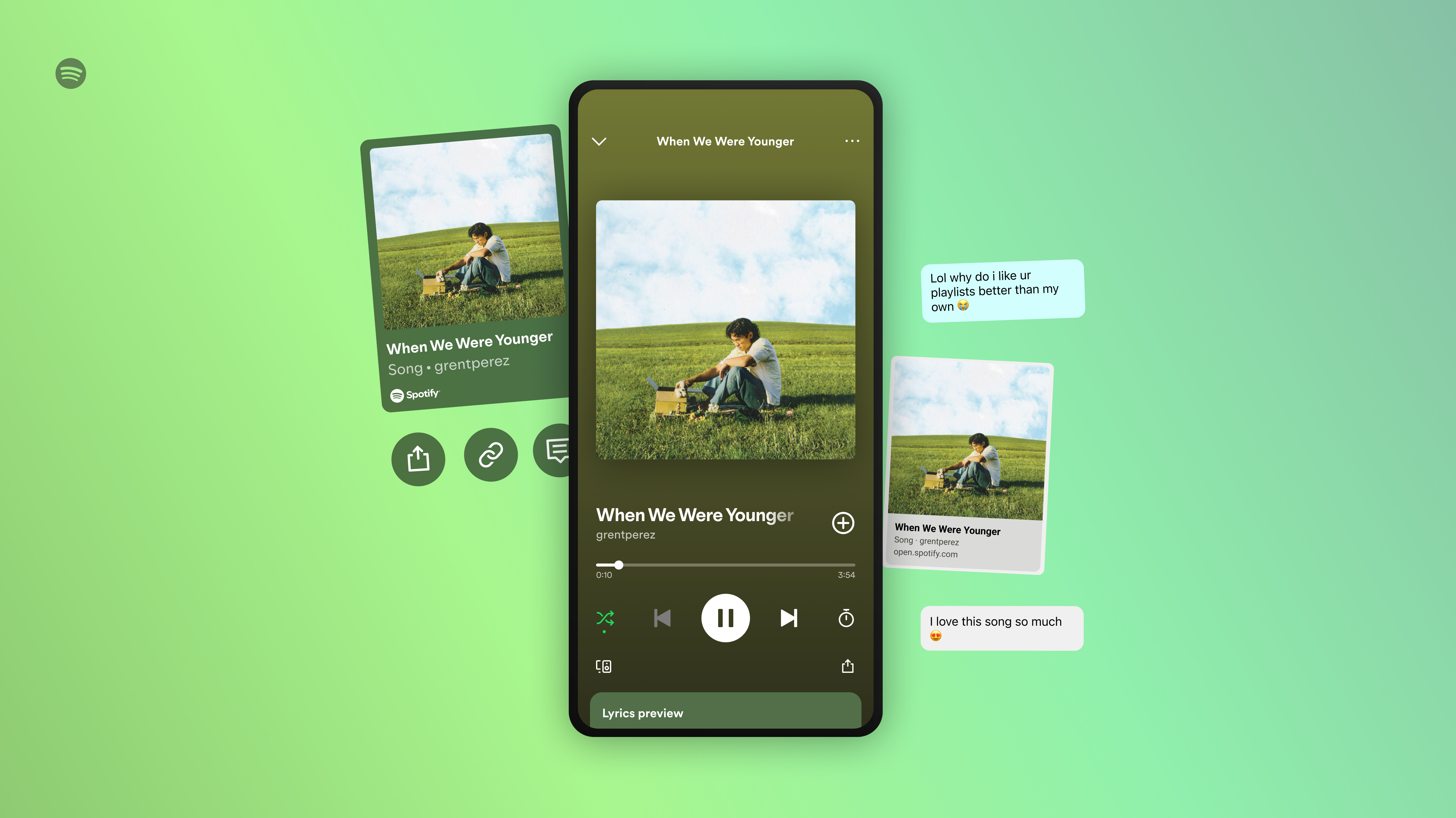 Spotify free version that allows you to play any song shared for a social media platform