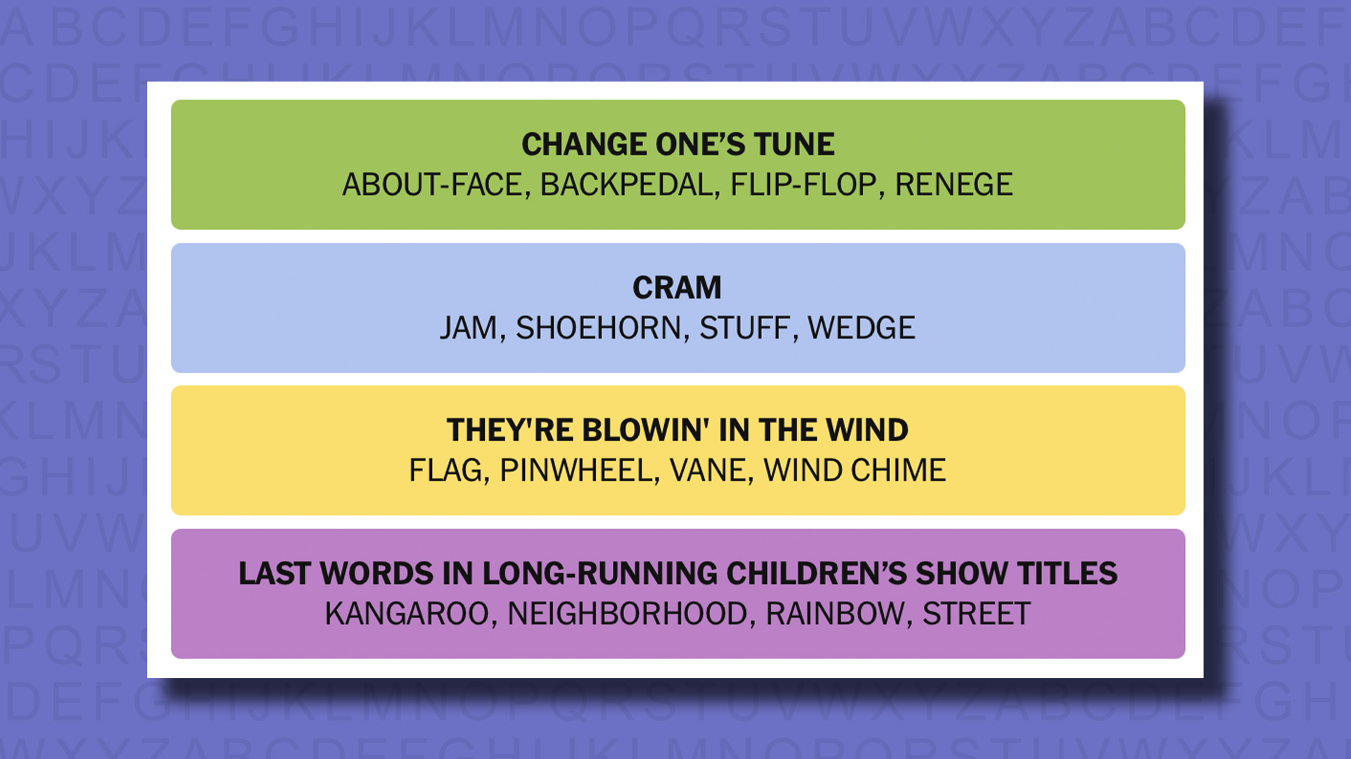 New -Connections Reply to Games 829 on a purple background