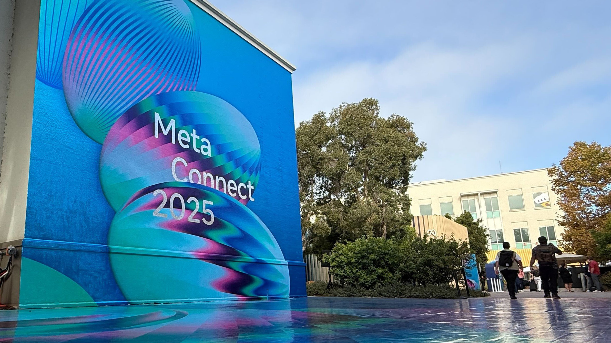 A META Connect 2025 -banner on a building in New York City