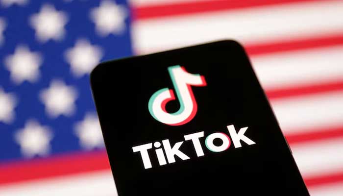 American Flag and Tiktok -Logo is seen in this illustration taken 8th January 2025. - Reuters