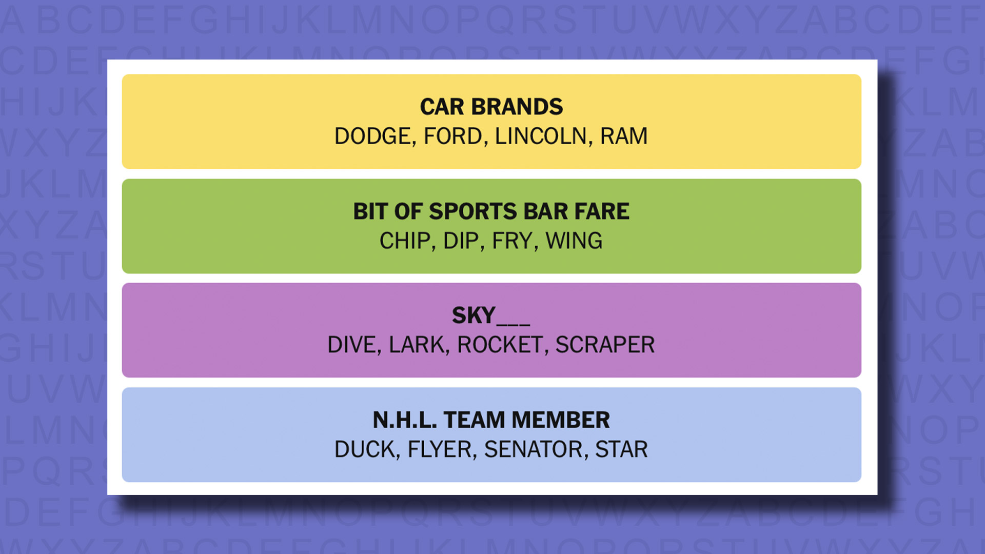 New -Connections Reply to Games 832 on a purple background