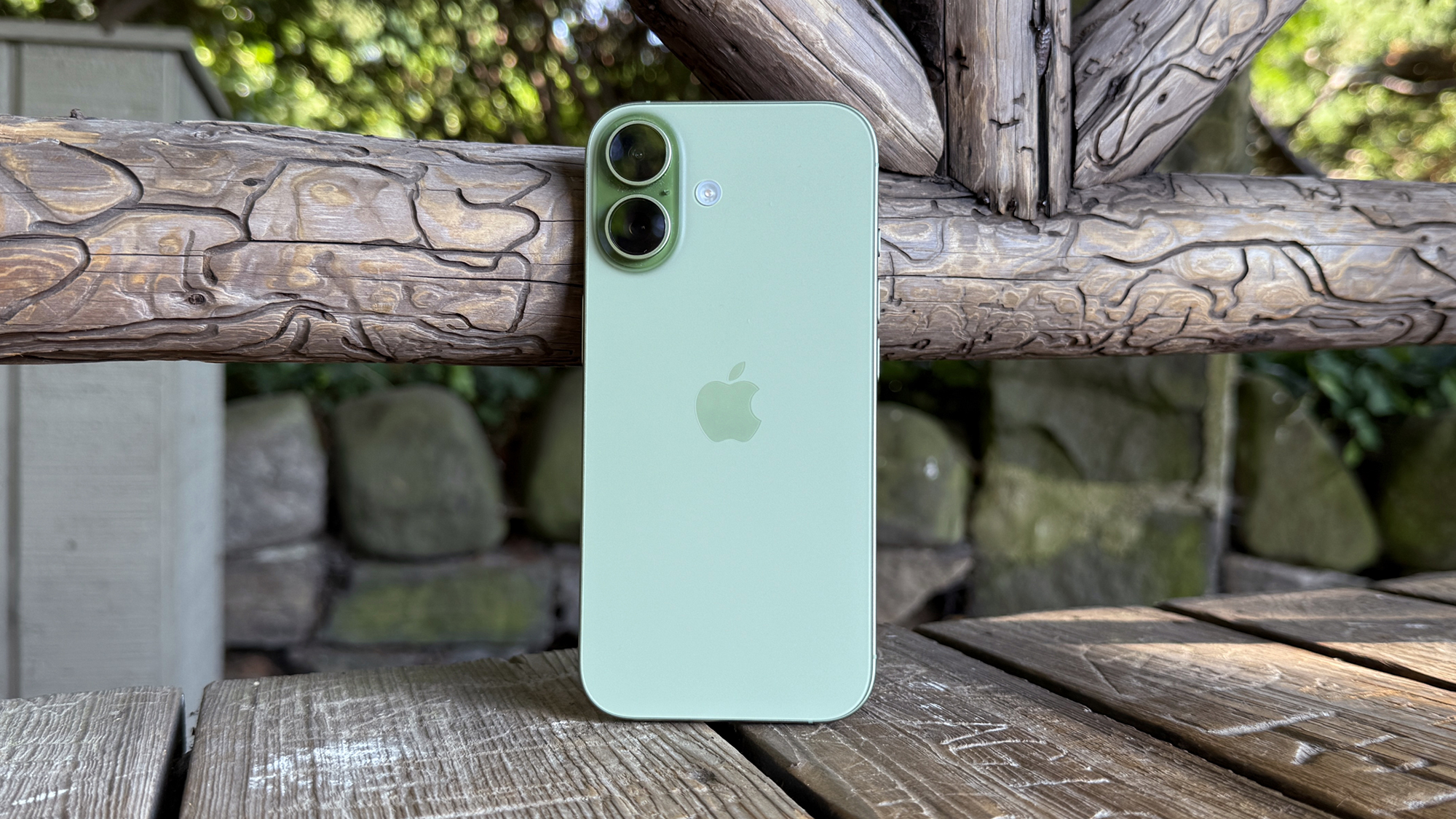 An Apple iPhone 17 from behind