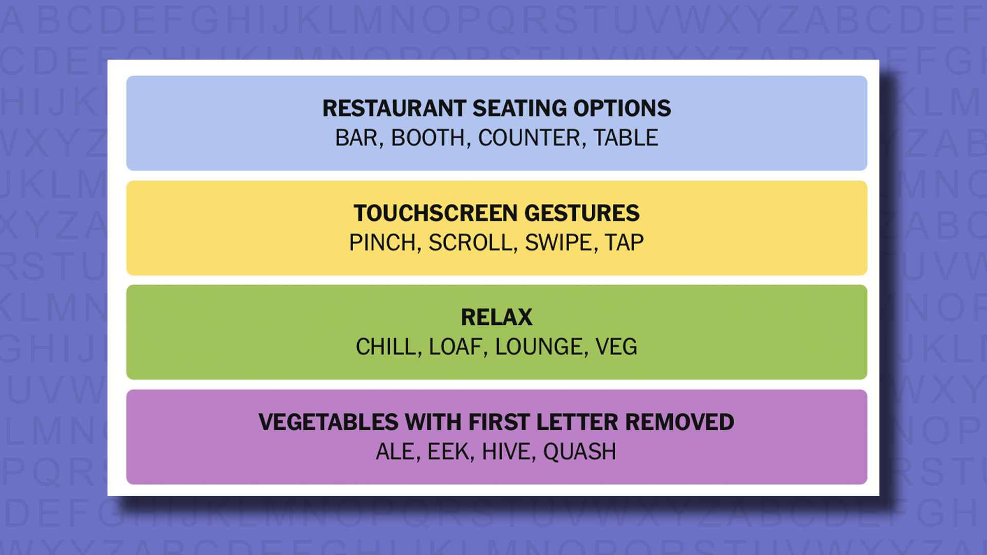 New -Connections Reply to Games 833 on a purple background