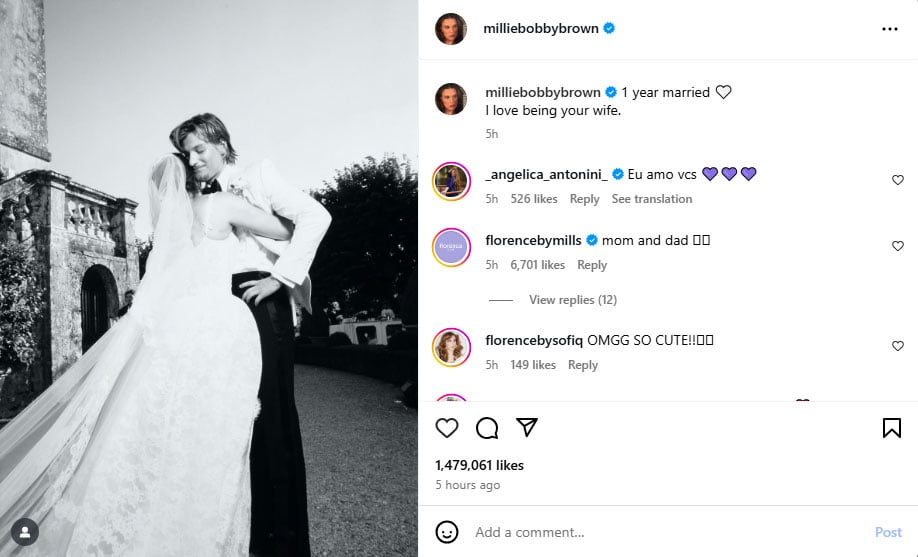 Millie Bobby Brown marks the relationship milestone with man Jake Bonggiovi