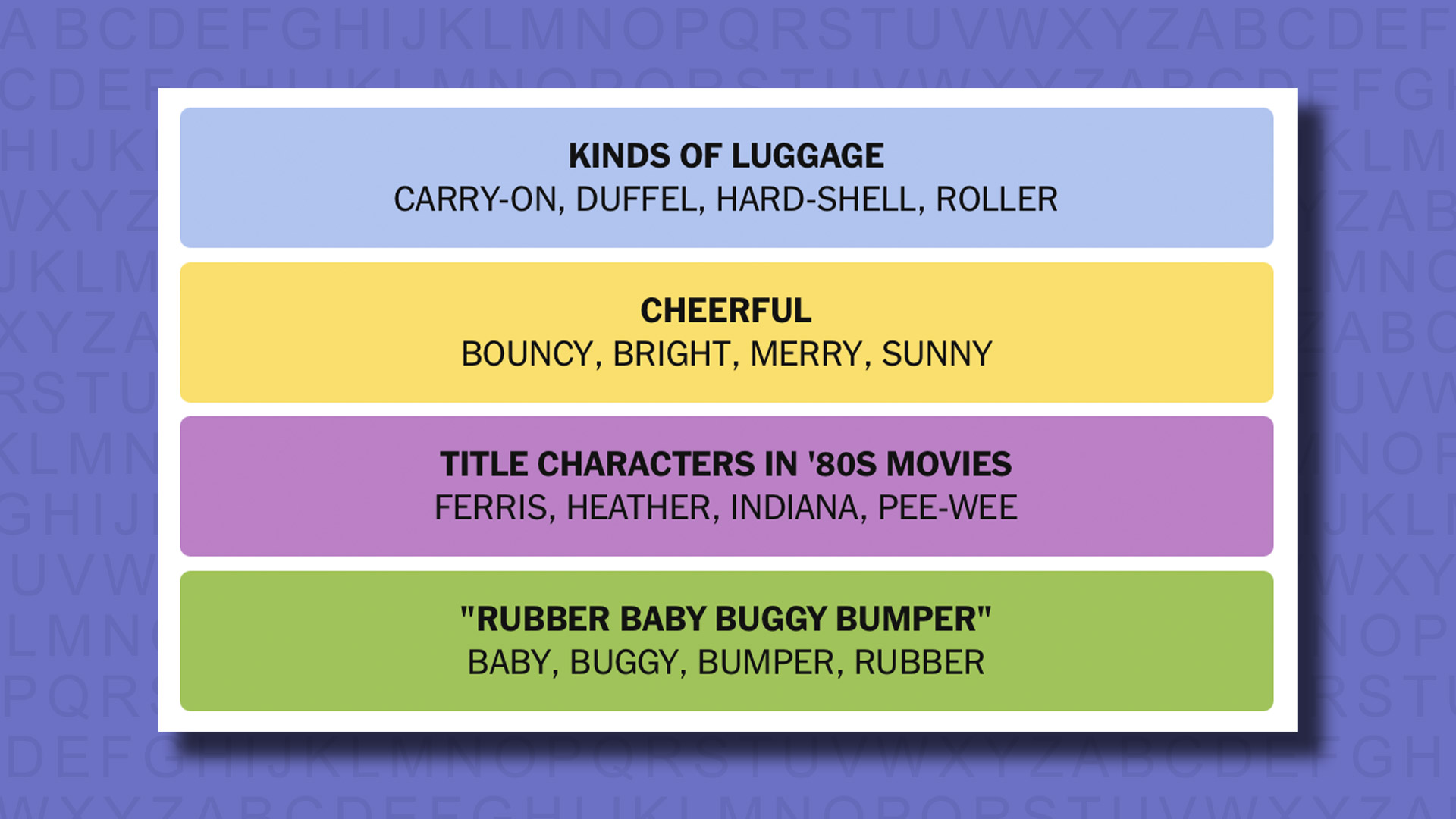 New -Connections Reply to Games 835 on a purple background