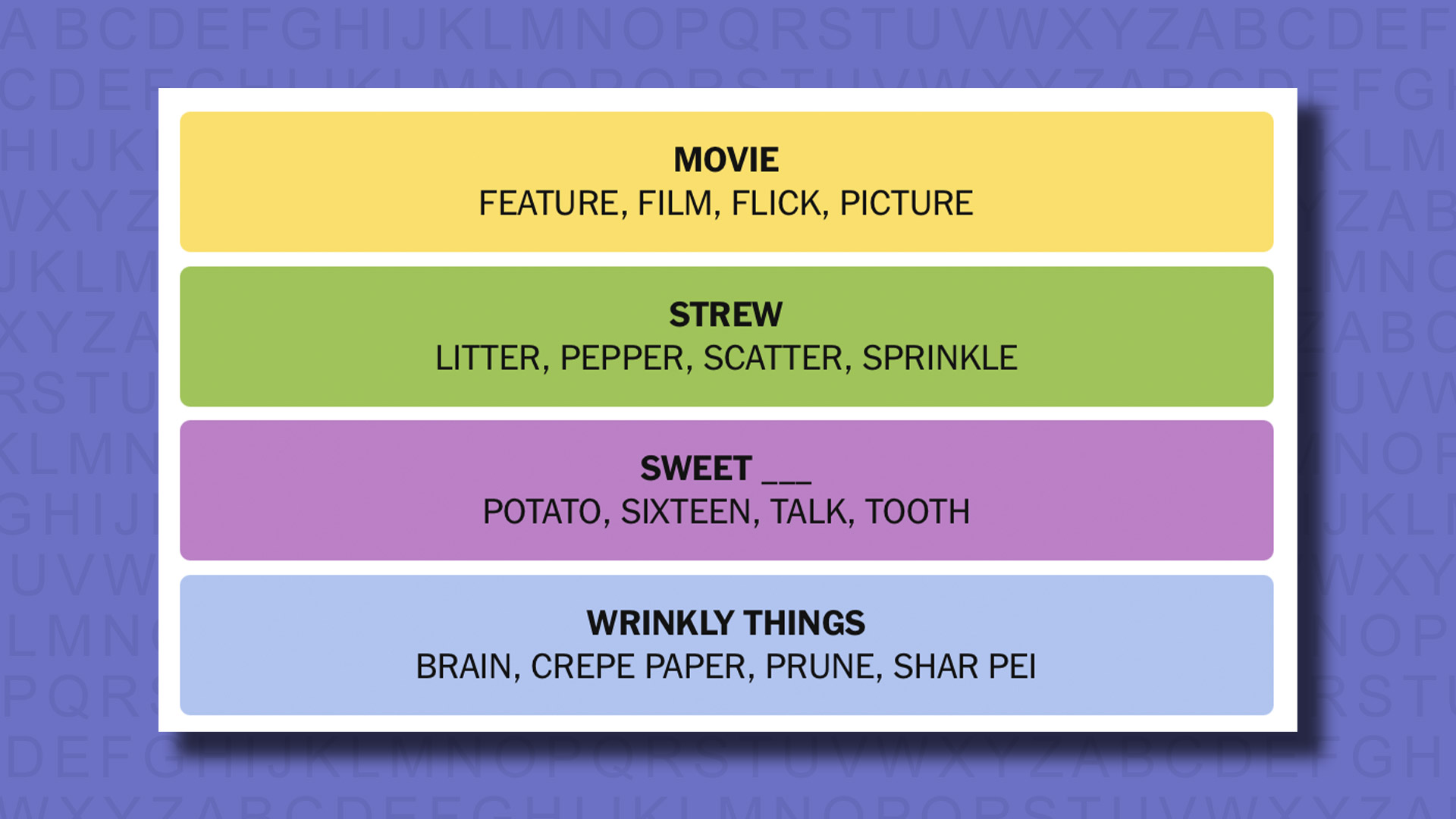 New -Connections Reply to Games 836 on a purple background