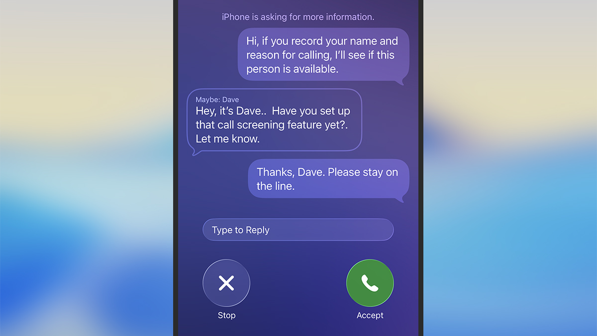 iOS 26 Call Screening