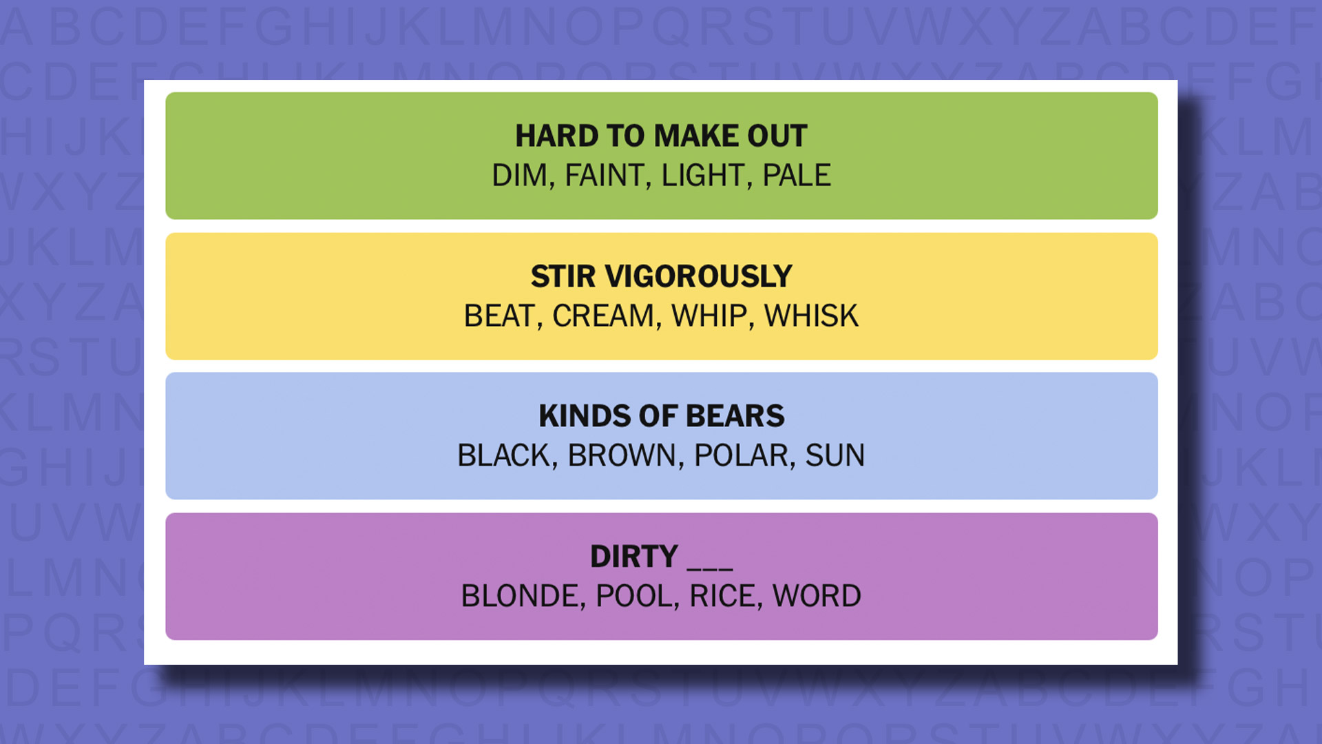 New -Connections Reply to Games 838 on a purple background