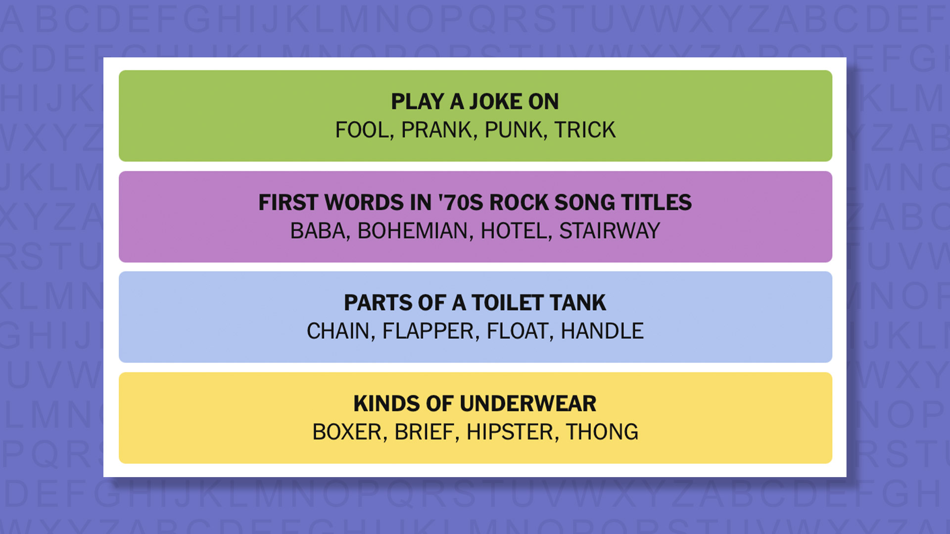 New -Connections Reply to Games 841 on a purple background